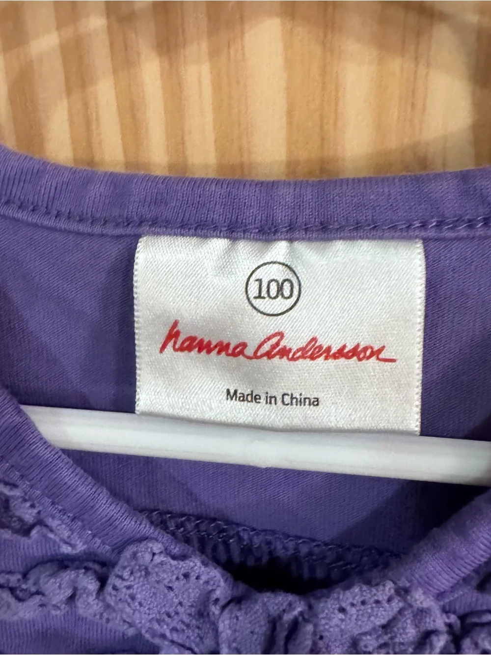 Hanna Andersson Violet Ruffle Bow Long Sleeve Tee size 100 4T